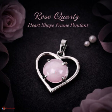 Rose Quartz Heart Shape Frame Pendant