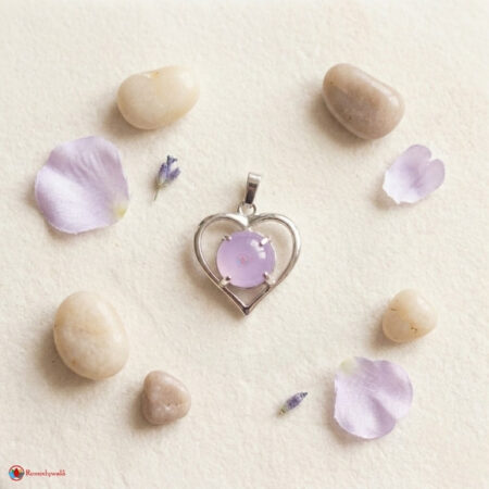 Rose Quartz Heart Shape Frame Pendant