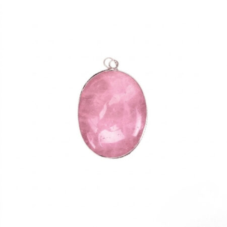 Rose Quartz Oval Shape Frame Pendant