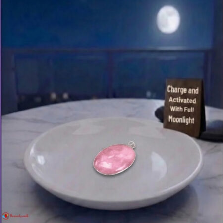 Rose Quartz Oval Shape Frame Pendant