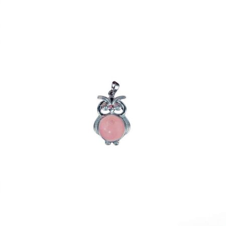 Rose Quartz Owl Pendant