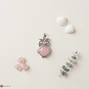 Rose Quartz Owl Pendant