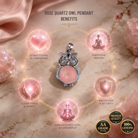 Rose Quartz Owl Pendant