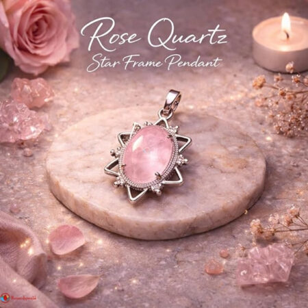 Rose Quartz Star Frame Pendant