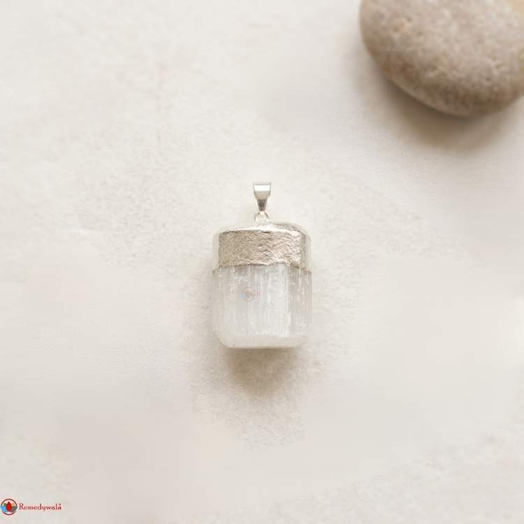 Selenite Raw Stone Pendant