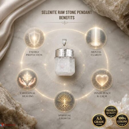 Selenite Raw Stone Pendant