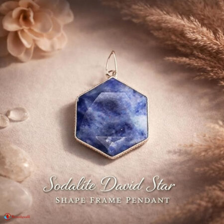 Sodalite David Star Shape Frame Pendant