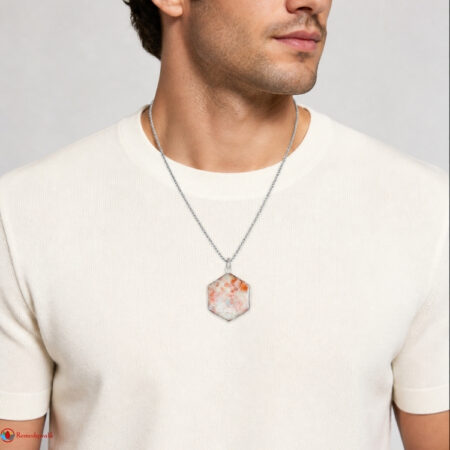 Sunstone David Star Shape Frame Pendant