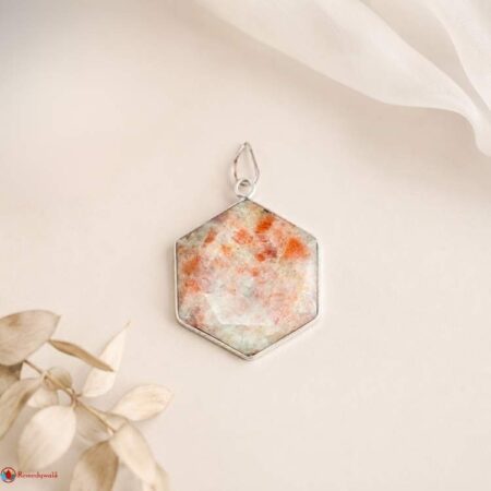 Sunstone David Star Shape Frame Pendant