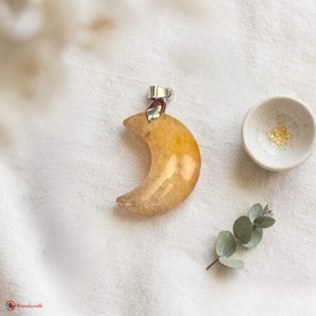 Sunstone Half Moon Pendant