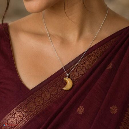 Sunstone Half Moon Pendant