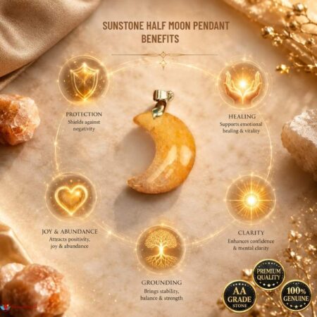 Sunstone Half Moon Pendant