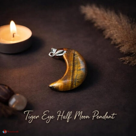 Tiger Eye Half Moon Pendant