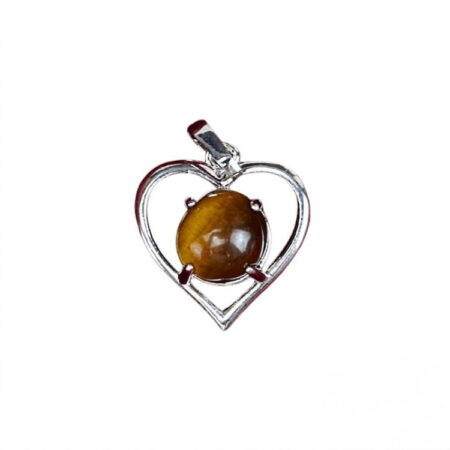 Tiger Eye Heart Shape Frame Pendant