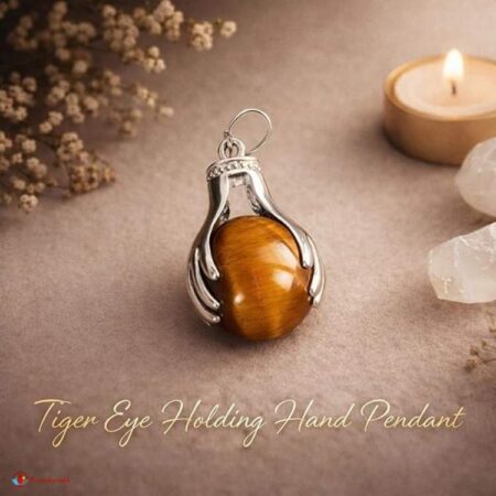 Tiger Eye Holding Hand Pendant