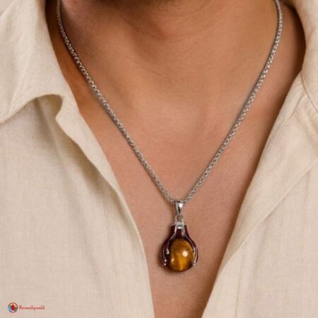 Tiger Eye Holding Hand Pendant