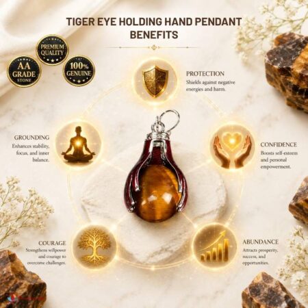 Tiger Eye Holding Hand Pendant
