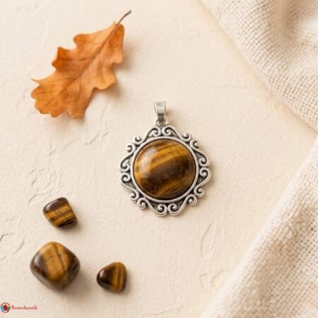 Tiger Eye Round Shape Royal Pendant
