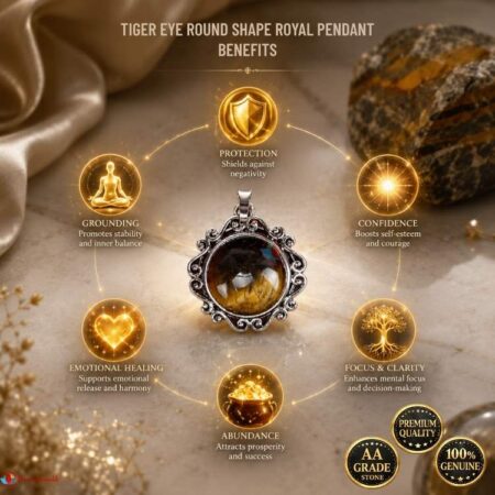 Tiger Eye Round Shape Royal Pendant