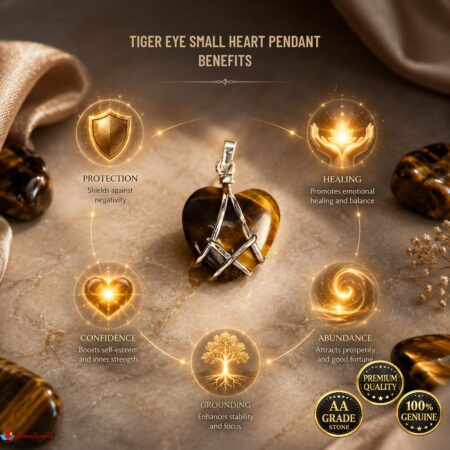 Tiger Eye Small Heart Pendant