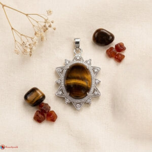 Tiger Eye Star Frame Pendant