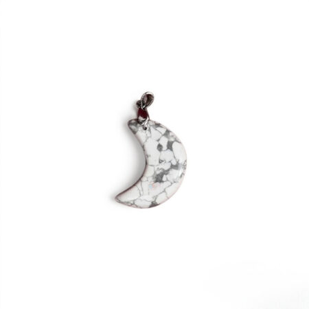 White Howlite Half Moon Pendant