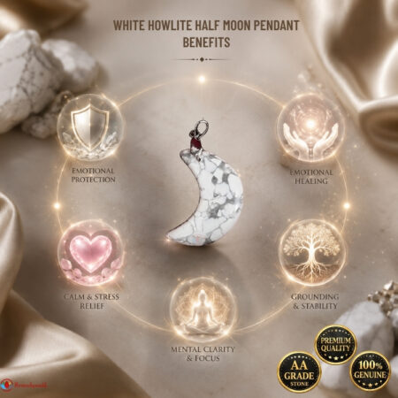 White Howlite Half Moon Pendant