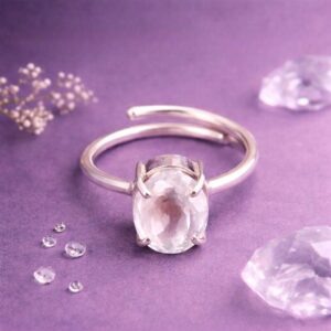 Clear Quartz Diamond Cut Ring