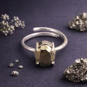 Golden Pyrite Diamond Cut Ring