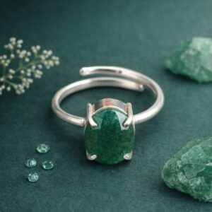 Green Jade Diamond Cut Ring
