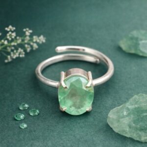 Green Onyx Diamond Cut Ring