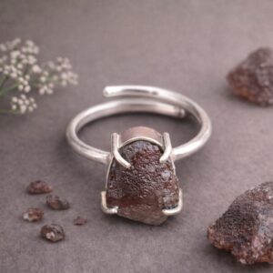 Smoky Quartz Raw Stone Ring