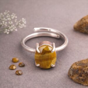 Tiger Eye Diamond Cut Ring