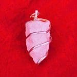 Rose Quartz Rough Stone Wire Wrapped Pendant