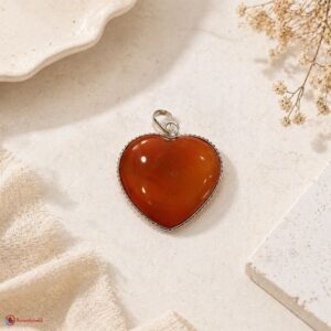 Carnelian Heart Shape Frame Pendant
