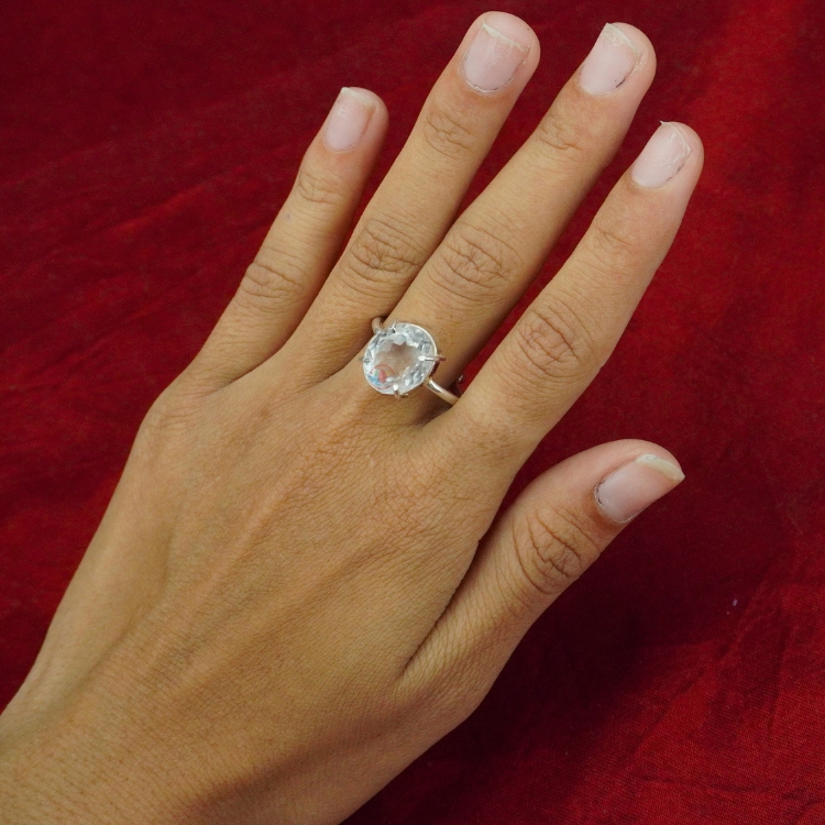 Clear quartz wedding ring on sale