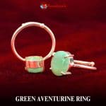 Green Aventurine Diamond Cut Ring