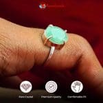 Green Aventurine Diamond Cut Ring