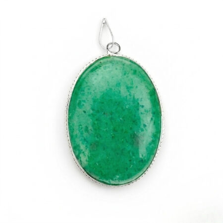 Green Aventurine Oval Shape Frame Pendant
