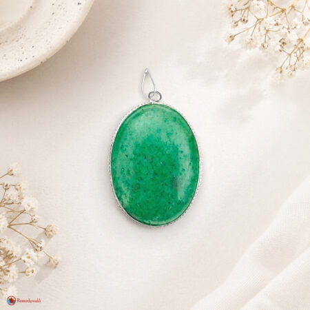 Green Aventurine Oval Shape Frame Pendant