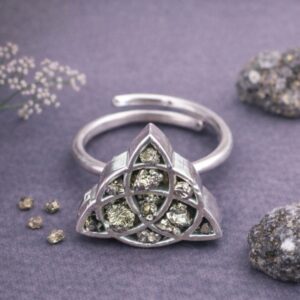 Golden Pyrite Celtic Infinity Ring