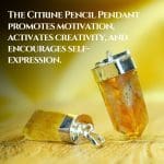 Natural Citrine Pencil Pendant