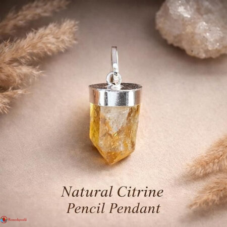 Natural Citrine Pencil Cap Pendant