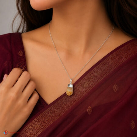 Natural Citrine Pencil Cap Pendant