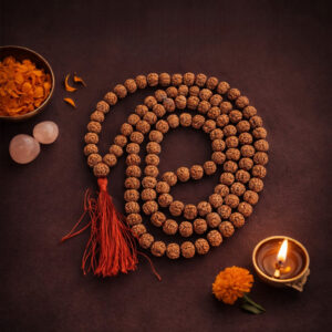 5 Mukhi Pathri Rudraksha Mala(7.5 to 8.5 mm)