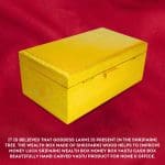 Auspicious Sriparni Wealth Money Golden Cash Box (Size 10 x 5.5 x 4 inches)