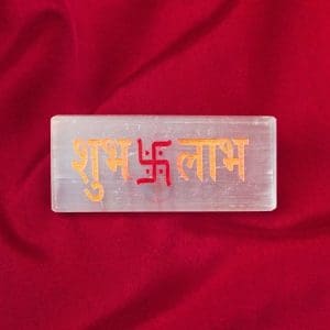 Selenite Stone Subh Labh Plate
