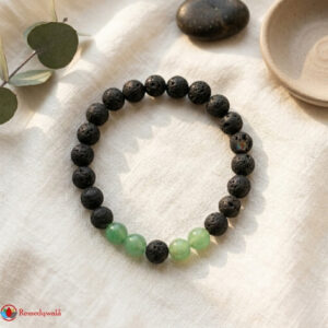 Black Lava Stone and Green Aventurine Bracelet