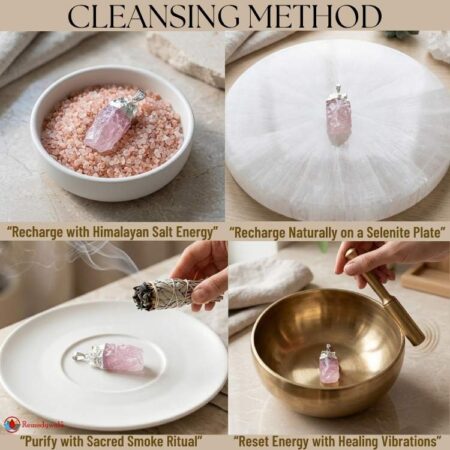 Rose Quartz Silver Cap Raw Stone Pendant