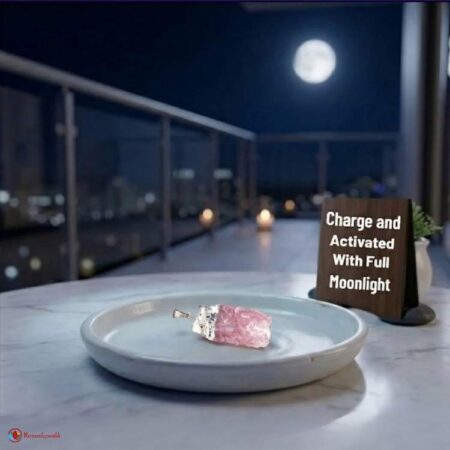 Rose Quartz Silver Cap Raw Stone Pendant